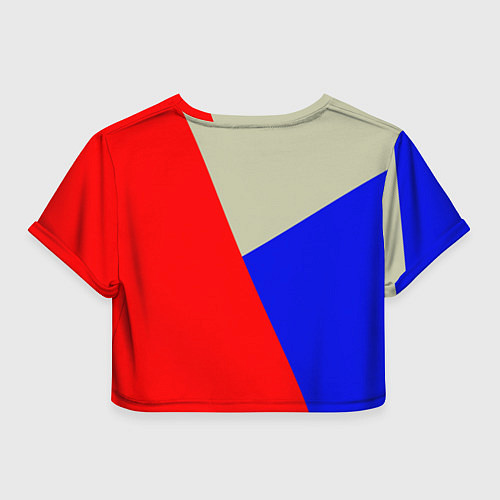 Женский топ Серо-сине-красный трёхцветный / 3D-принт – фото 2