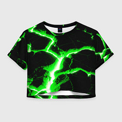 Футболка 3D укороченная женская Разлом, цвет: 3D-принт
