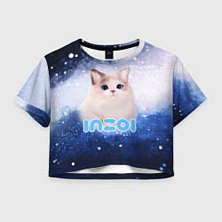 Женский топ Inzoi логотип с белой кошечкой