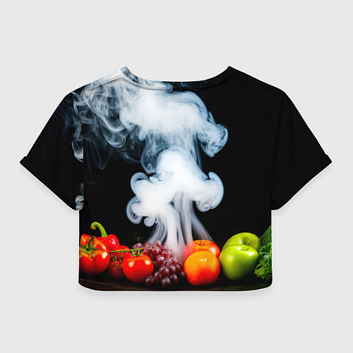 Женский топ Здоровое питание на черном в дыму / 3D-принт – фото 2