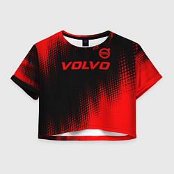Футболка 3D укороченная женская Volvo - red gradient посередине, цвет: 3D-принт
