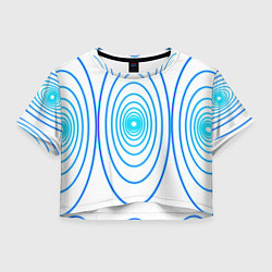 Футболка 3D укороченная женская Овалы с свечением, цвет: 3D-принт