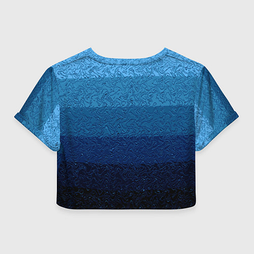 Женский топ Сине-голубой градиент полосами с узором / 3D-принт – фото 2