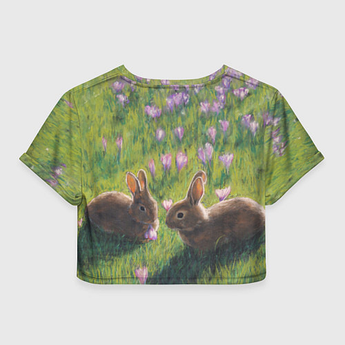 Женский топ Кролики в цветах / 3D-принт – фото 2