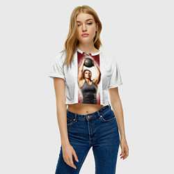 Футболка 3D укороченная женская Толкательница ядра, цвет: 3D-принт — фото 2