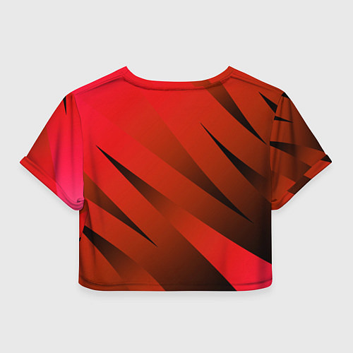 Женский топ Красно-коричневый абстрактные полосы / 3D-принт – фото 2