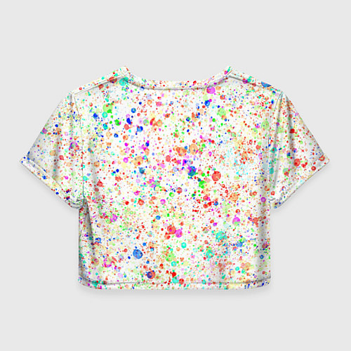 Женский топ Белый с разноцветными брызгами / 3D-принт – фото 2