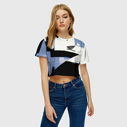 Футболка 3D укороченная женская Honda логотип, цвет: 3D-принт — фото 2