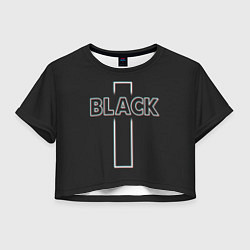 Футболка 3D укороченная женская Black - cross, цвет: 3D-принт