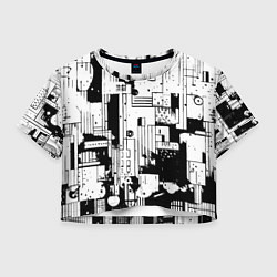 Женский топ Чёрно-белый светлая абстракция