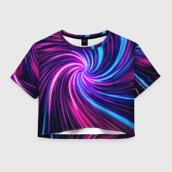 Женский топ Неоновый вихрь из светящихся линий