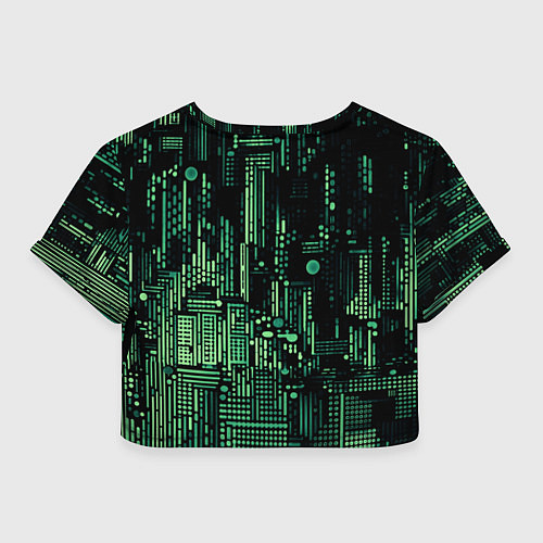 Женский топ Чёрно-зелёный абстракция точки полоски / 3D-принт – фото 2