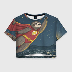 Женский топ Ленивец-супергерой