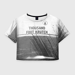 Футболка 3D укороченная женская Thousand Foot Krutch - white gradient посередине, цвет: 3D-принт
