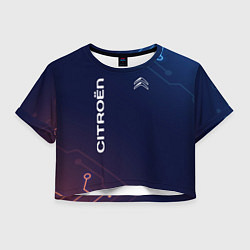 Футболка 3D укороченная женская Citroen абстракция, цвет: 3D-принт