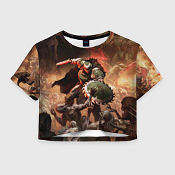 Футболка 3D укороченная женская Doom dark ages, цвет: 3D-принт