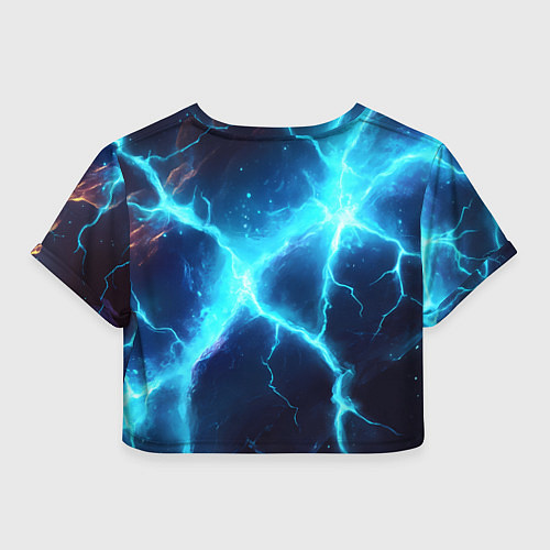 Женский топ Россия герб на синих молниях / 3D-принт – фото 2