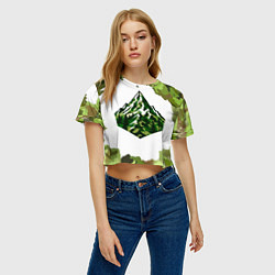 Футболка 3D укороченная женская Камуфляж альпениста, цвет: 3D-принт — фото 2