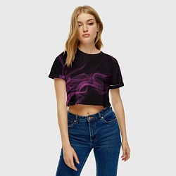 Футболка 3D укороченная женская Color smoke pink, цвет: 3D-принт — фото 2