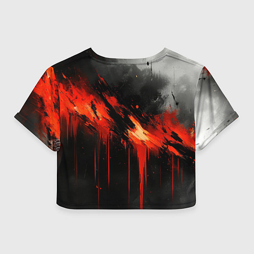 Женский топ Герб России - красная краска на черном / 3D-принт – фото 2