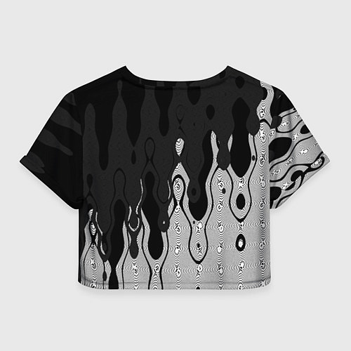 Женский топ Чёрно-белый абстракция стекающаяся / 3D-принт – фото 2