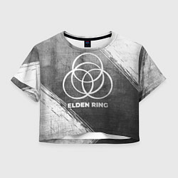 Футболка 3D укороченная женская Elden Ring - grey gradient, цвет: 3D-принт