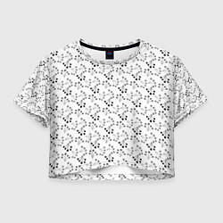 Женский топ Черно белый ягодный узор ретро