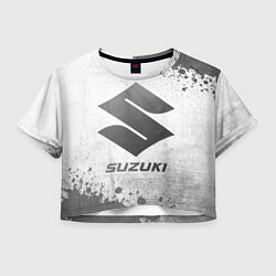 Футболка 3D укороченная женская Suzuki - white gradient, цвет: 3D-принт