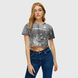 Футболка 3D укороченная женская Chrysler - grey gradient посередине, цвет: 3D-принт — фото 2