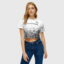 Футболка 3D укороченная женская Dongfeng - white gradient посередине, цвет: 3D-принт — фото 2