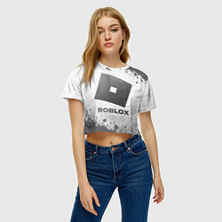 Футболка 3D укороченная женская Roblox - white gradient, цвет: 3D-принт — фото 2