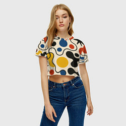 Футболка 3D укороченная женская Пятна, цвет: 3D-принт — фото 2