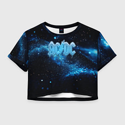 Футболка 3D укороченная женская ACDC ледяной логотип, цвет: 3D-принт