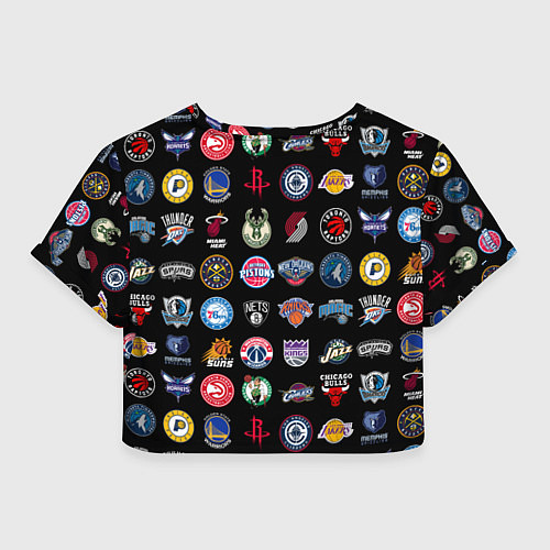 Женский топ Команды НБА на черном фоне / 3D-принт – фото 2