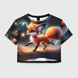 Женский топ Лиса бежит по космическому простору
