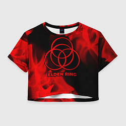Футболка 3D укороченная женская Elden Ring - red gradient, цвет: 3D-принт