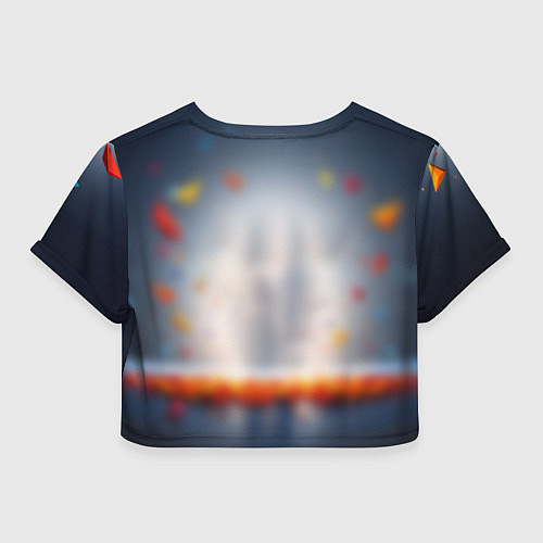 Женский топ Геометрический слон и цветные полигоны / 3D-принт – фото 2