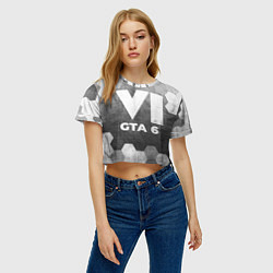 Футболка 3D укороченная женская GTA 6 - grey gradient, цвет: 3D-принт — фото 2