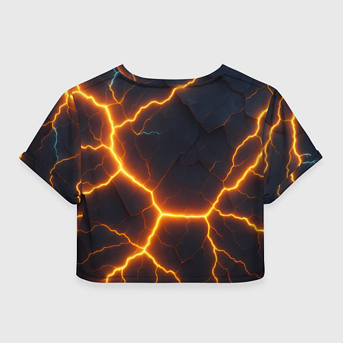Женский топ Молнии и черные объемные плиты / 3D-принт – фото 2