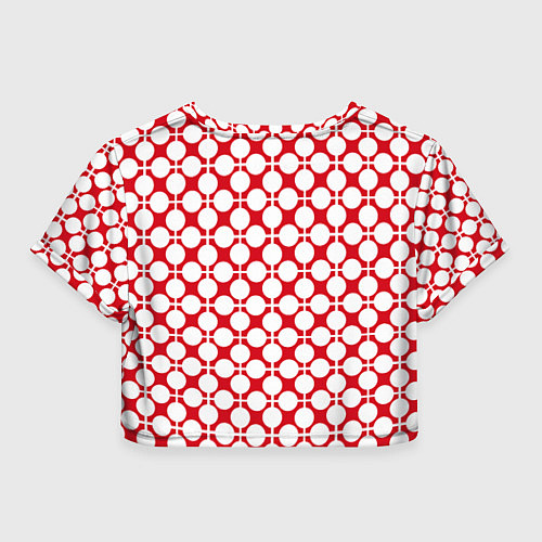 Женский топ Красно белый узор в клетку и горох / 3D-принт – фото 2