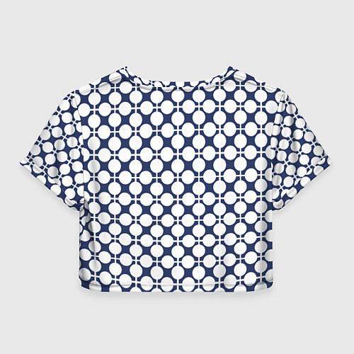 Женский топ Серо-белый узор в клетку и горох ретро / 3D-принт – фото 2