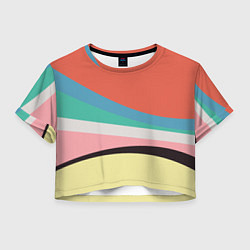 Футболка 3D укороченная женская Спектр июнь, цвет: 3D-принт