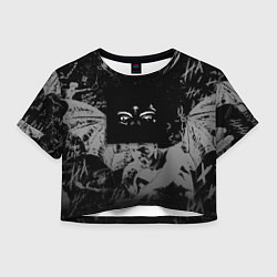 Футболка 3D укороченная женская Тентасьон взгляд, цвет: 3D-принт