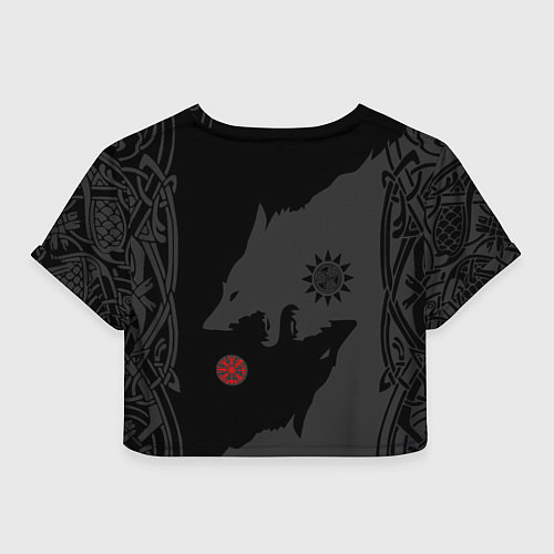 Женский топ Волки викингов с обережными символами - тату / 3D-принт – фото 2