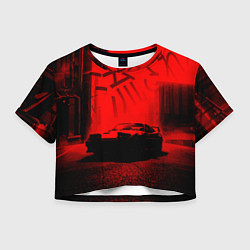 Футболка 3D укороченная женская Японский спорткар, цвет: 3D-принт