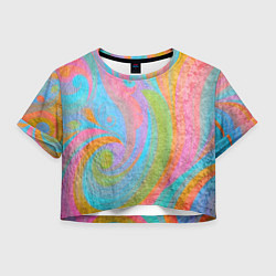 Женский топ Абстракция - multicolored curves
