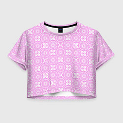 Женский топ Бело розовый ажурный кружевной узор