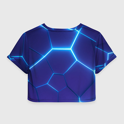 Женский топ Bones белое лого на синих плитах / 3D-принт – фото 2