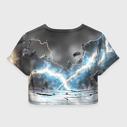 Женский топ Bones на фоне молний / 3D-принт – фото 2