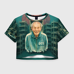 Футболка 3D укороченная женская Игра в кальмара игрок 001, цвет: 3D-принт